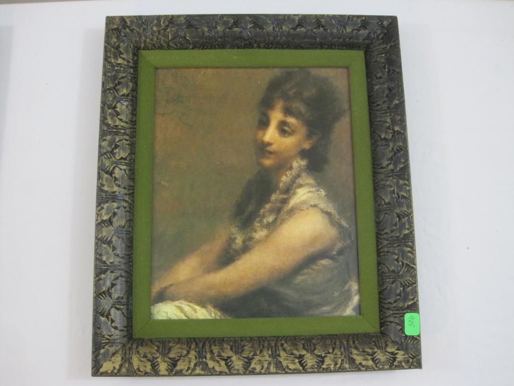 Three Vintage Paintings in Unique Wooden Frames, 2 lbs 8 oz