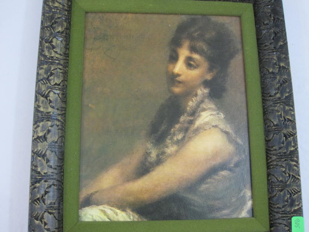 Three Vintage Paintings in Unique Wooden Frames, 2 lbs 8 oz