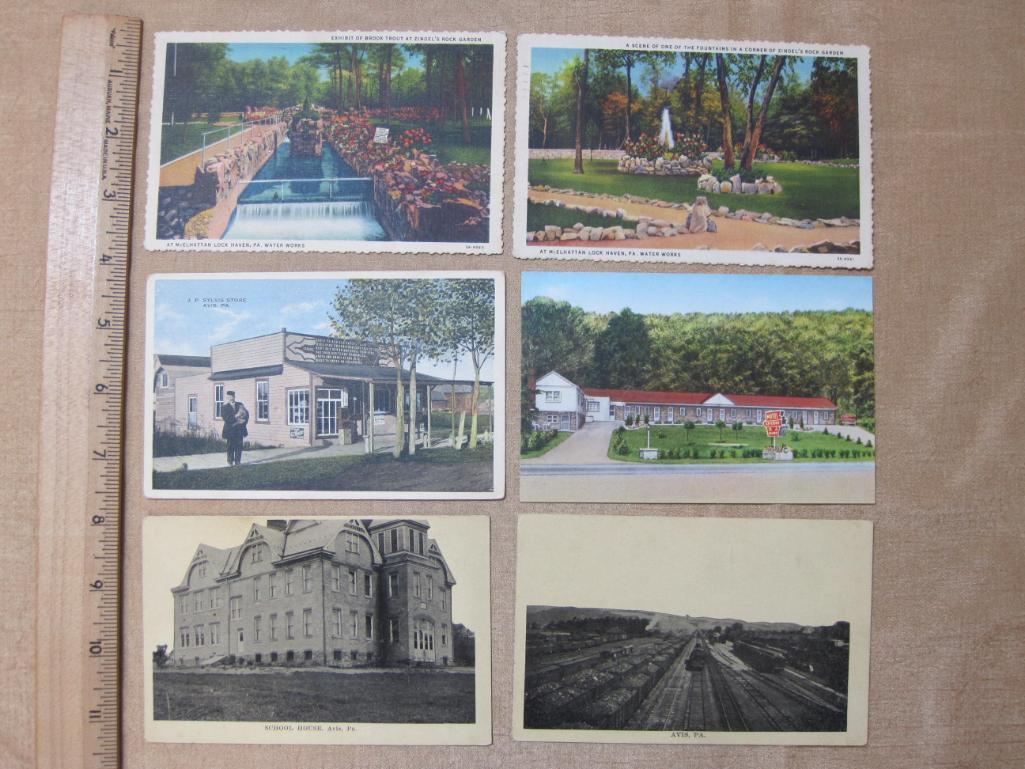 Three postcards from Jersey Shore, PA and three from Avis, PA