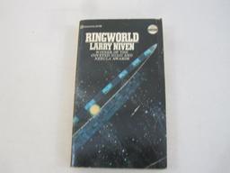 Three Larry Niven Science Fiction Books including A Hole in Space (1974), The Ring World Engineers