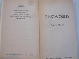 Three Larry Niven Science Fiction Books including A Hole in Space (1974), The Ring World Engineers
