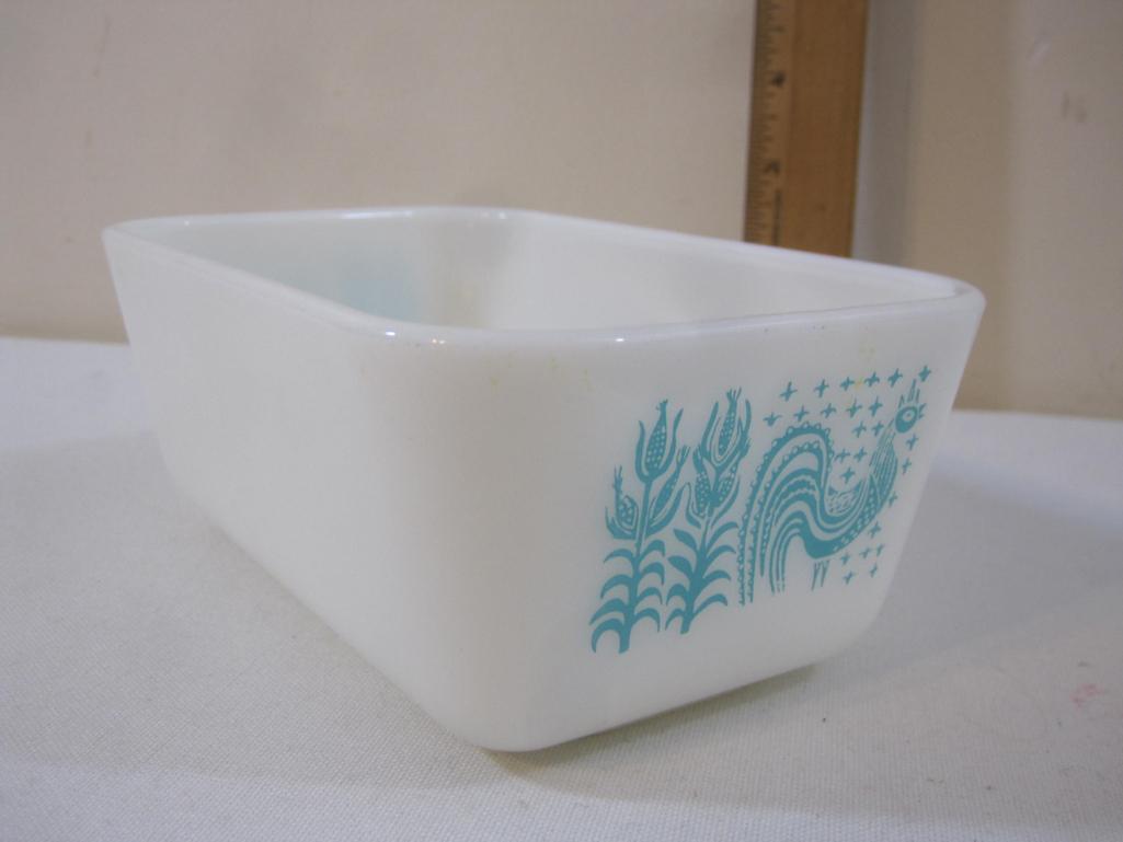 Two Vintage Baking Dishes including Pyrex Butter Print 1 1/2 pt baking dish/loaf dish and Anchor