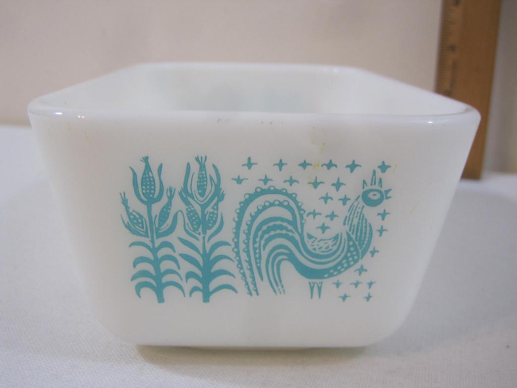 Two Vintage Baking Dishes including Pyrex Butter Print 1 1/2 pt baking dish/loaf dish and Anchor