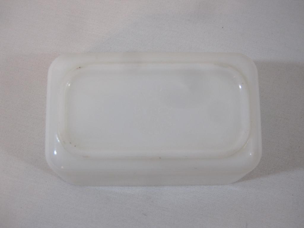Two Vintage Baking Dishes including Pyrex Butter Print 1 1/2 pt baking dish/loaf dish and Anchor