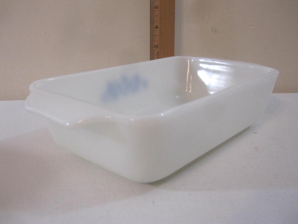 Two Vintage Baking Dishes including Pyrex Butter Print 1 1/2 pt baking dish/loaf dish and Anchor