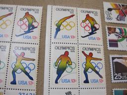 US Olympic Postage Stamps includes Two Blocks of Four 13 Cent USA Olympics 1976 and more