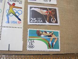 US Olympic Postage Stamps includes Two Blocks of Four 13 Cent USA Olympics 1976 and more