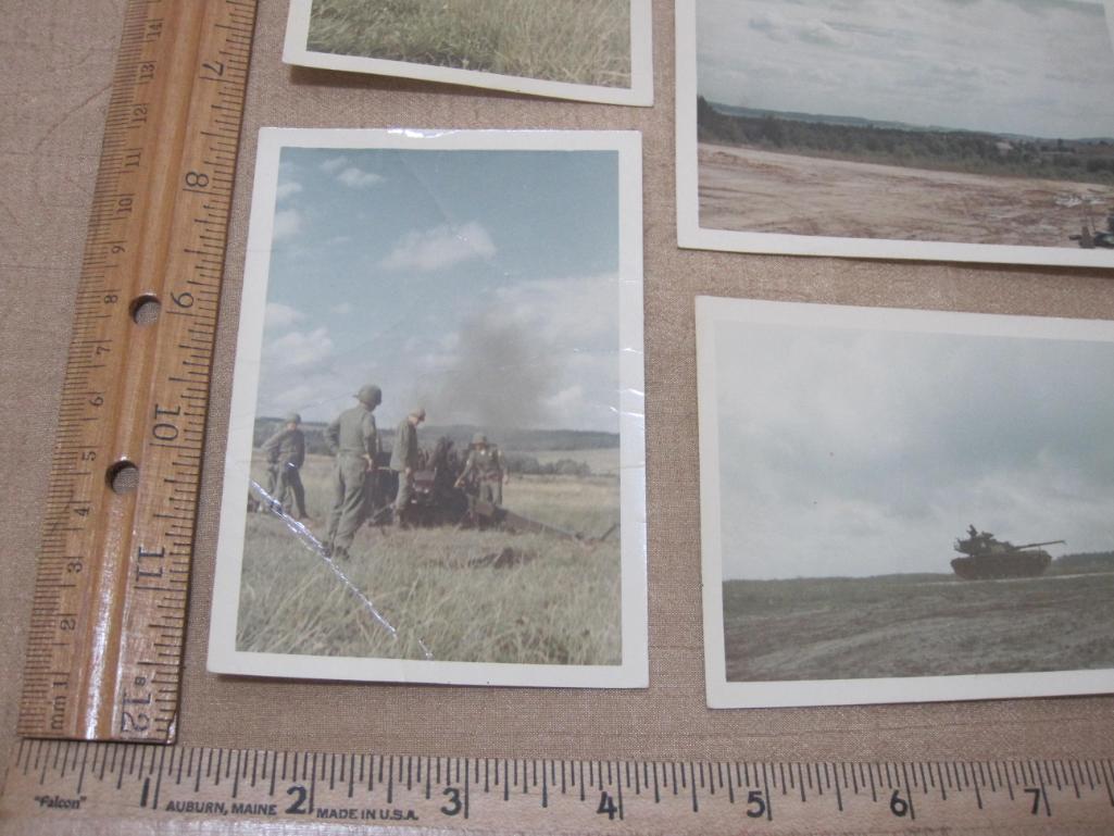 9 Color 1967 3 x 4 Photos of US Army Soldiers, Tanks and Artillery
