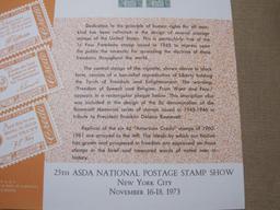 Department of the Treasury 25th ASDA National Postage Stamp Souvenir Sheet 1973, mint