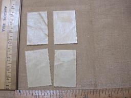 Four Dahomey Postage Stamps - 2 1913 French West Africa and c1941 AOF Native in Boat