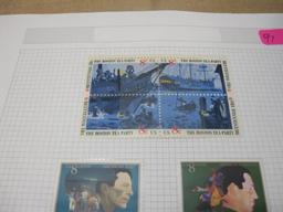 US Postage Stamps includes Block of Four 8 Cent Boston Tea Party, 8 Cent Willa Cather, 8 Cent