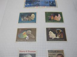 US Postage Stamps includes Block of Four 8 Cent Boston Tea Party, 8 Cent Willa Cather, 8 Cent