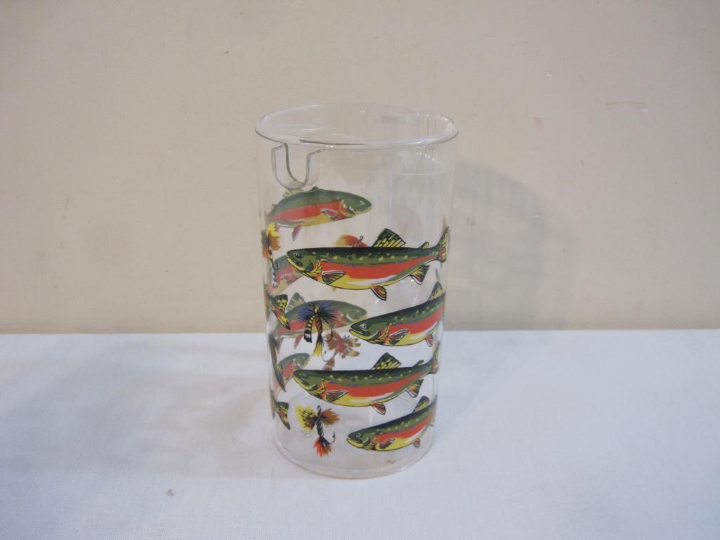 Vintage Department 56 Fishing Plastic Serving Pitcher and 8 Tumblers, 2 lbs