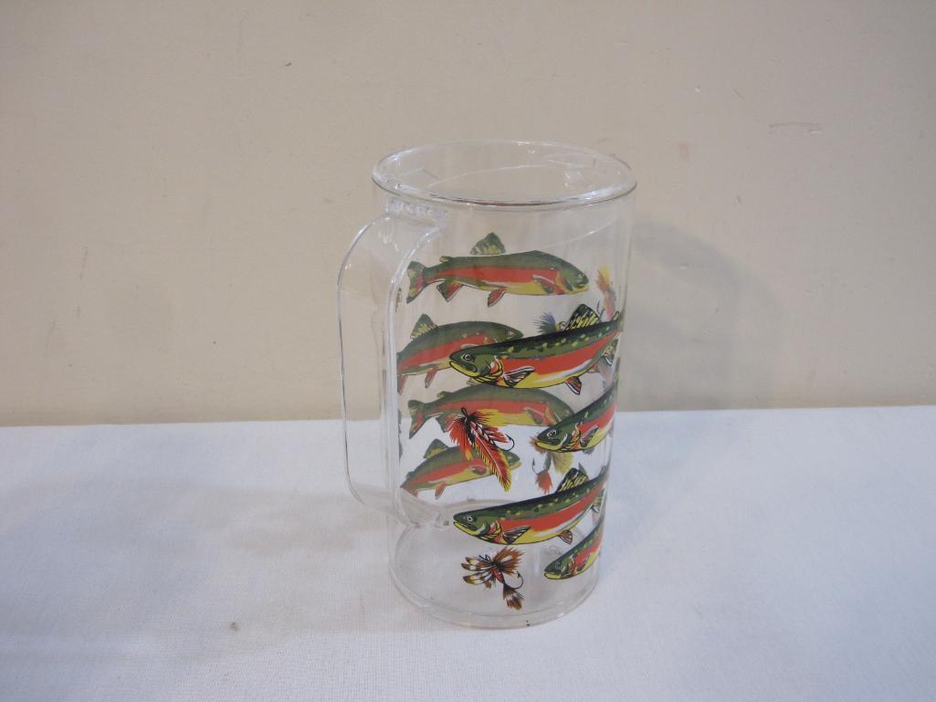 Vintage Department 56 Fishing Plastic Serving Pitcher and 8 Tumblers, 2 lbs
