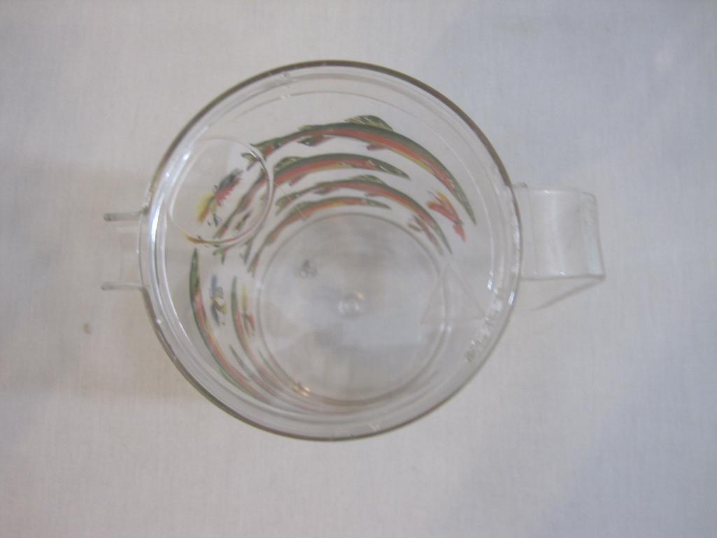 Vintage Department 56 Fishing Plastic Serving Pitcher and 8 Tumblers, 2 lbs