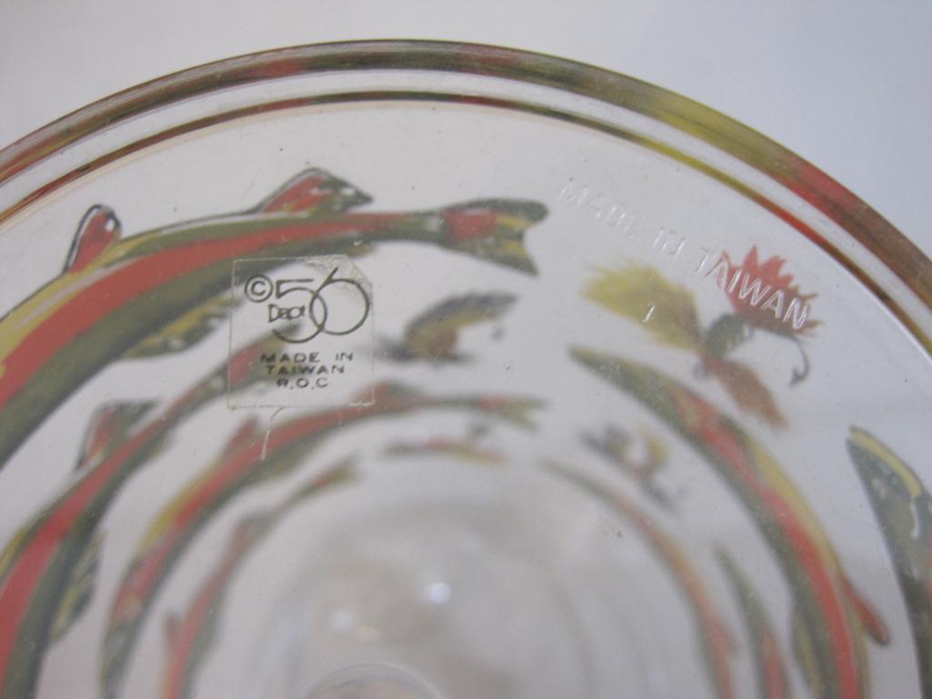 Vintage Department 56 Fishing Plastic Serving Pitcher and 8 Tumblers, 2 lbs