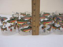 Vintage Department 56 Fishing Plastic Serving Pitcher and 8 Tumblers, 2 lbs