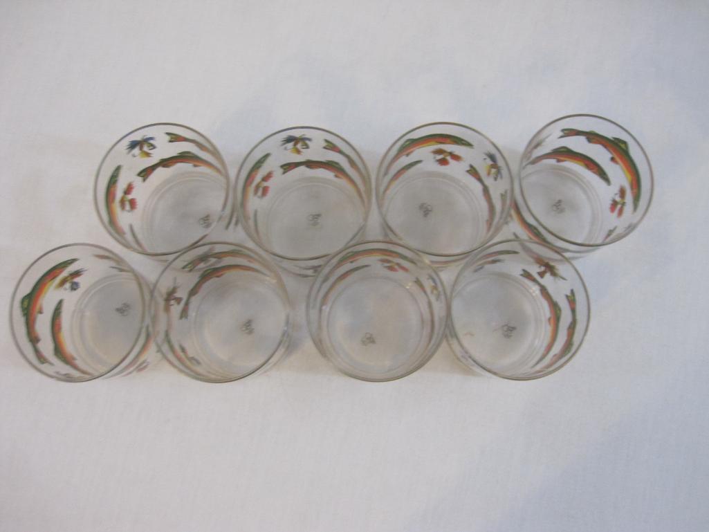 Vintage Department 56 Fishing Plastic Serving Pitcher and 8 Tumblers, 2 lbs