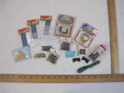 Lot of HO Scale Track Accessories including spikes, upholsterers tacks, Brass Rail Joiners and more