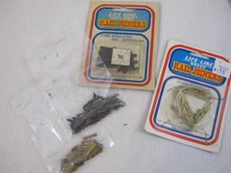 Lot of HO Scale Track Accessories including spikes, upholsterers tacks, Brass Rail Joiners and more
