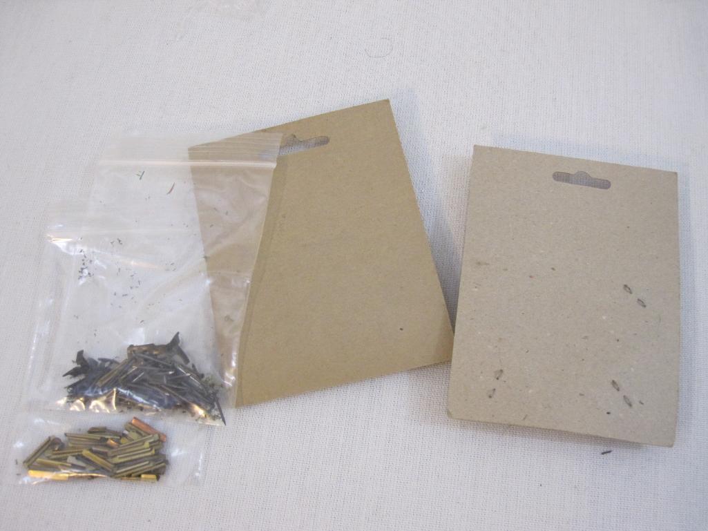 Lot of HO Scale Track Accessories including spikes, upholsterers tacks, Brass Rail Joiners and more
