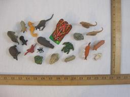 Lot of Assorted Animal Figures including Jean Tin Frog (made in Germany) and more 8oz