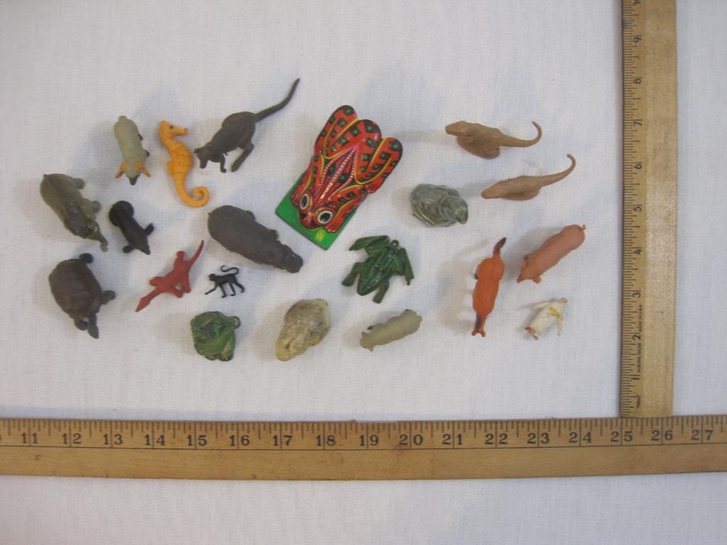 Lot of Assorted Animal Figures including Jean Tin Frog (made in Germany) and more 8oz