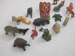 Lot of Assorted Animal Figures including Jean Tin Frog (made in Germany) and more 8oz
