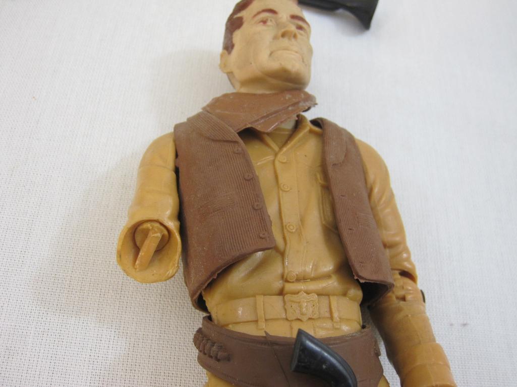Lot of 5 Louis Marx Action Figures including General Custer, John West, Eric the Viking and more,