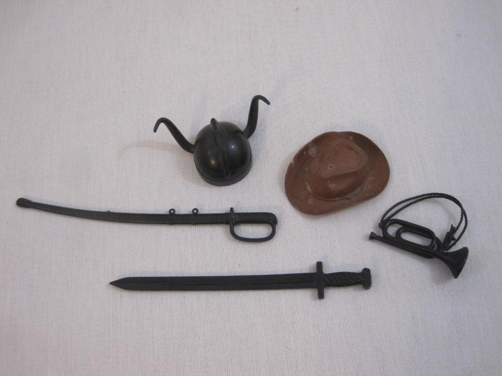 Lot of 5 Louis Marx Action Figures including General Custer, John West, Eric the Viking and more,