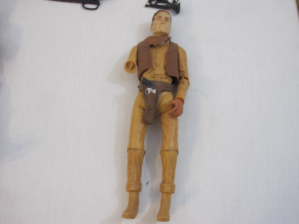 Lot of 5 Louis Marx Action Figures including General Custer, John West, Eric the Viking and more,