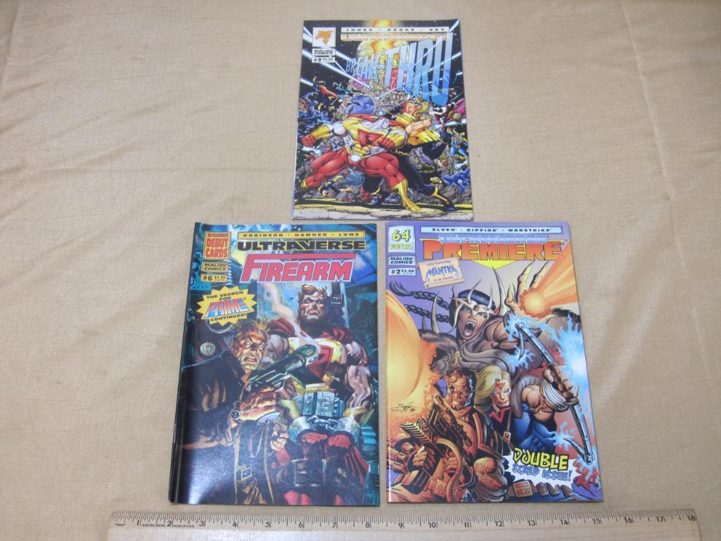 Three Malibu Comics Ultraverse includes Firearm, Break-Thru and Premiere 8oz