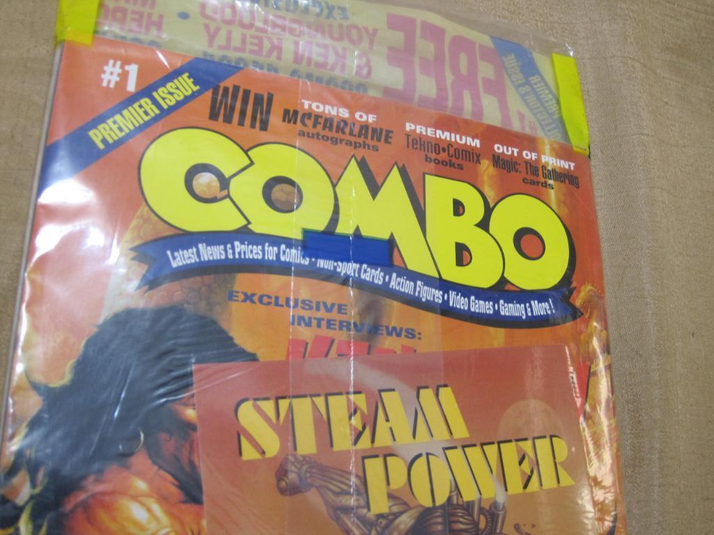 Two Sealed Comic Books Wizard No.22 and Combo Premier Collectors Issue 1990s 1lb7oz