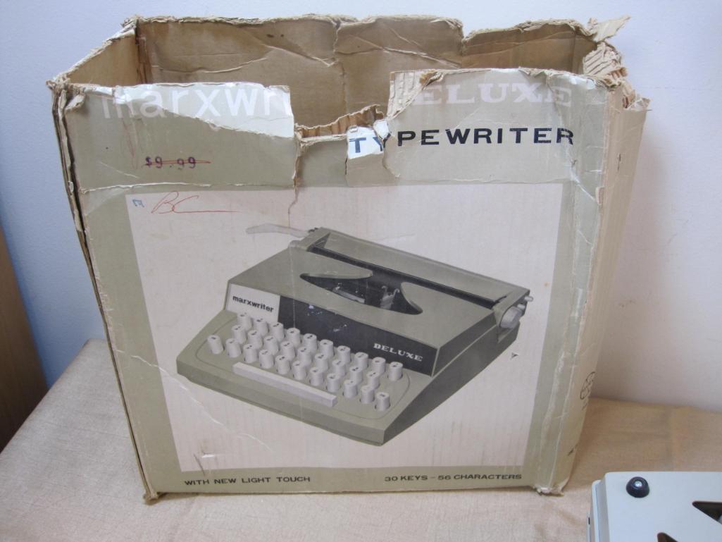 Marx Writer Deluxe Child's Typewriter J-6770 30 Keys 56 Characters with instructions box kept,