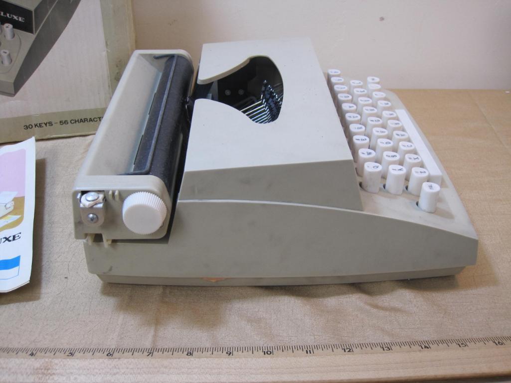 Marx Writer Deluxe Child's Typewriter J-6770 30 Keys 56 Characters with instructions box kept,