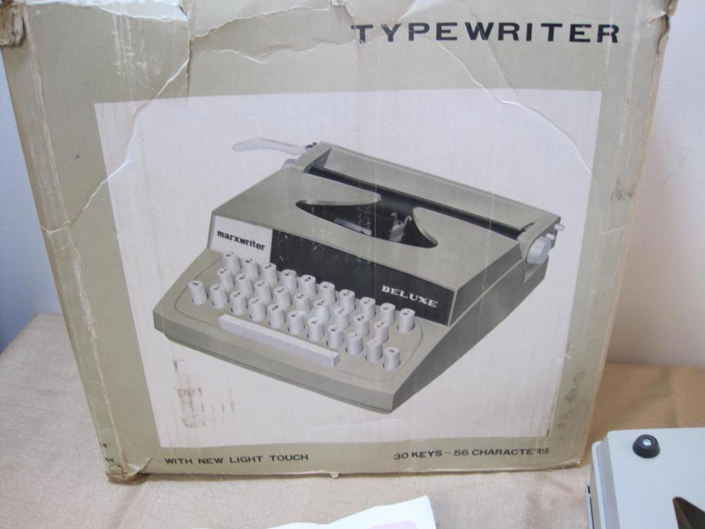 Marx Writer Deluxe Child's Typewriter J-6770 30 Keys 56 Characters with instructions box kept,