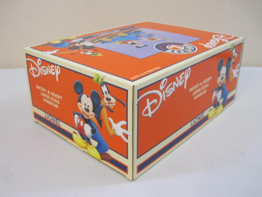 Lionel Disney Mickey & Goofy Large Scale Handcar, new in box 1lb12oz