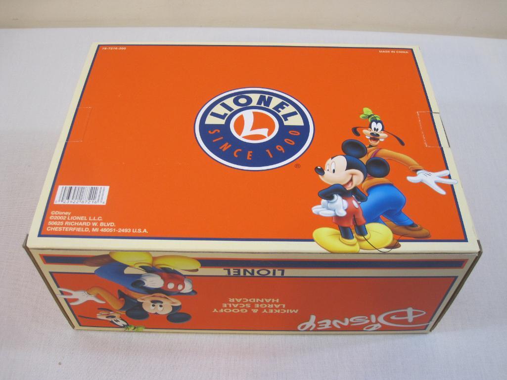 Lionel Disney Mickey & Goofy Large Scale Handcar, new in box 1lb12oz
