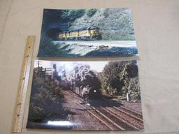 Two 8x12 inch Glossy Train Photographs, Chessie Systems Triple Locomotive and another, 2oz