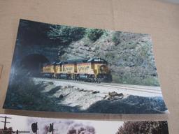 Two 8x12 inch Glossy Train Photographs, Chessie Systems Triple Locomotive and another, 2oz