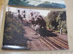 Two 8x12 inch Glossy Train Photographs, Chessie Systems Triple Locomotive and another, 2oz