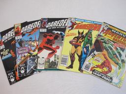 Five Daredevil Comic Books including Marvel Adventure Featuring: Daredevil No. 4 June 1976 and