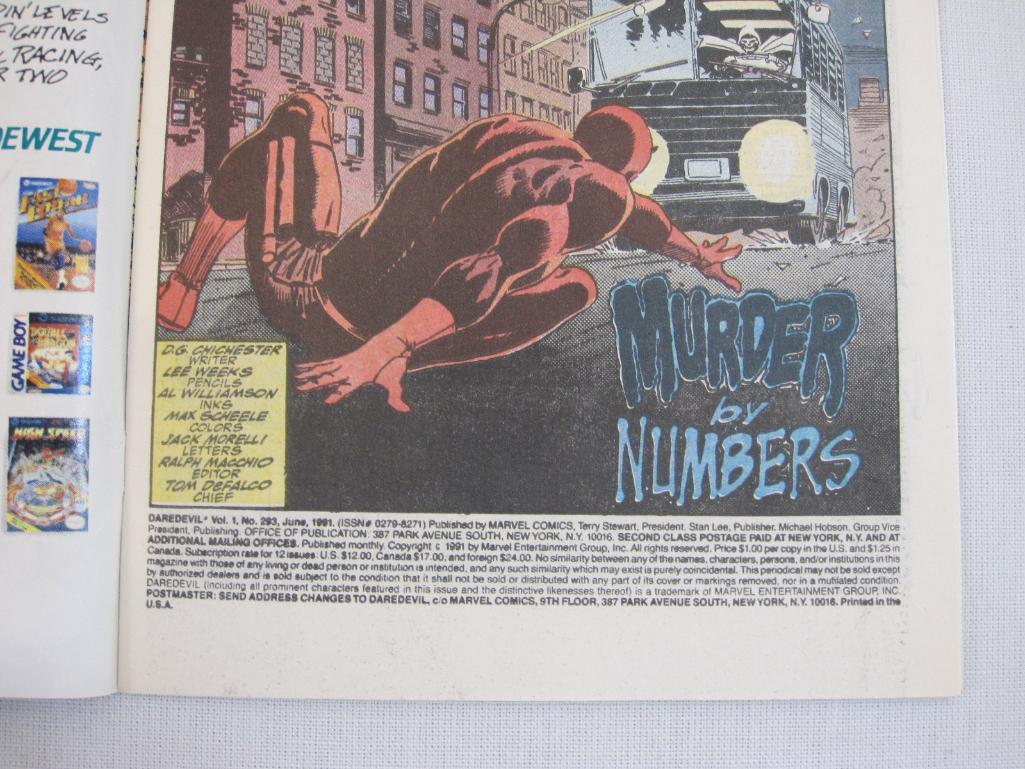 Five Daredevil Comic Books including Marvel Adventure Featuring: Daredevil No. 4 June 1976 and