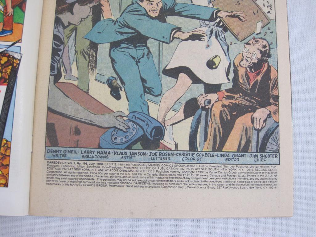 Five Daredevil Comic Books including Marvel Adventure Featuring: Daredevil No. 4 June 1976 and