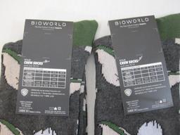 Two Pairs of NWT Exclusive Gremlins Crew Socks, sizes 10-13, 4oz