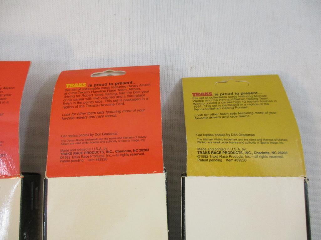 Six Packs of Traks Nascar Super High-Gloss Coated Cards including Michael Waltrip Team Set, '91