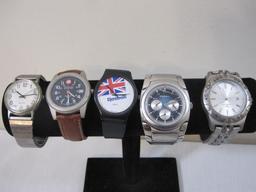 Lot of Men's Watches from Fossil, Reebok, Wenger and more, AS IS, 14 oz