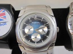 Lot of Men's Watches from Fossil, Reebok, Wenger and more, AS IS, 14 oz