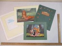 Two 1990s Walt Disney's Exclusive Commemorative Animation Lithographs including Bambi (1997) and The