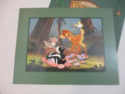 Two 1990s Walt Disney's Exclusive Commemorative Animation Lithographs including Bambi (1997) and The